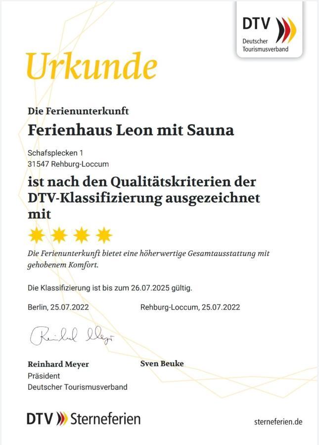 Ferienhaus Leon Mit Sauna Rehburg-Loccum Bagian luar foto